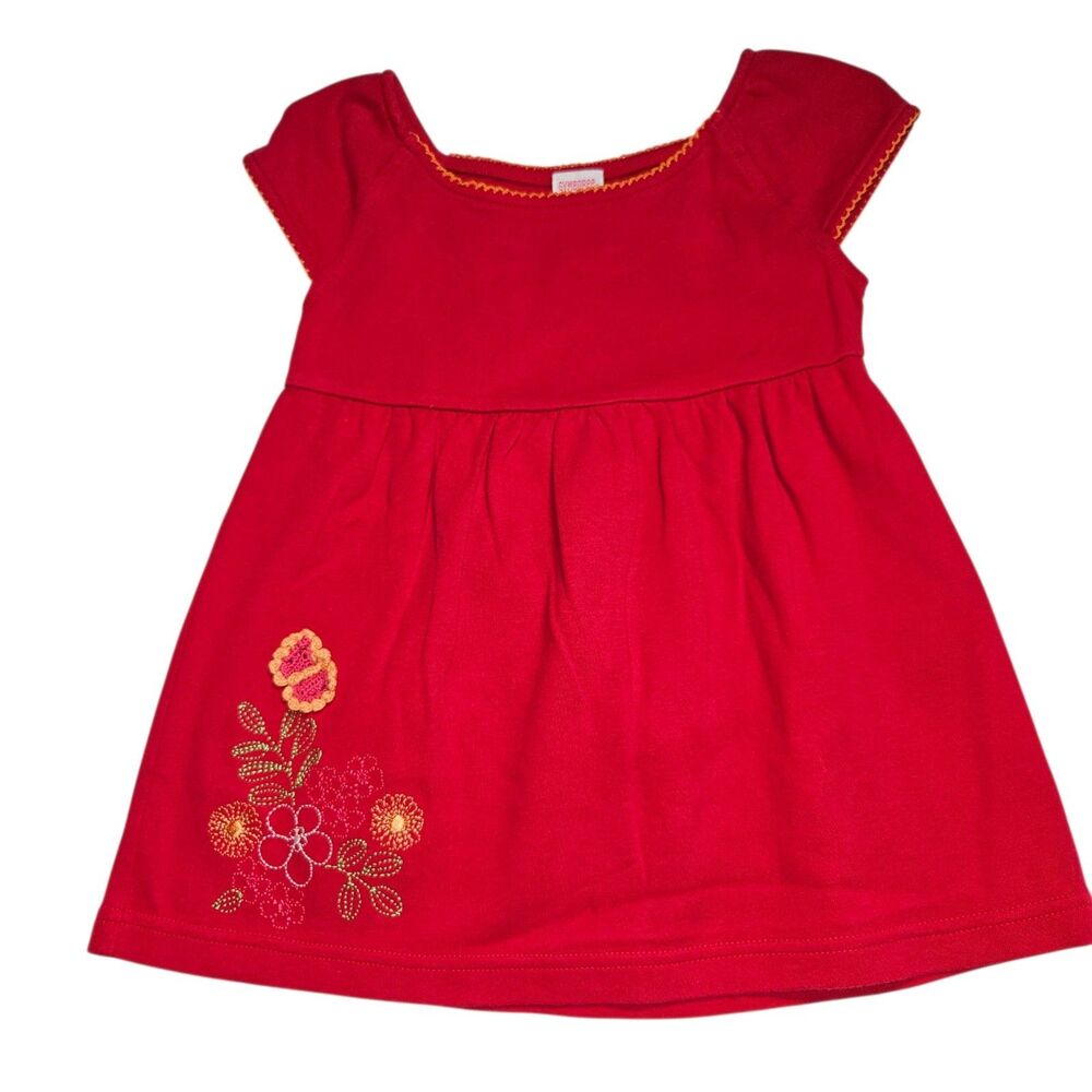 Vintage Gymboree Top Girls Size 5 Red Tunic La Playa Line Baby Doll Y2K NWT